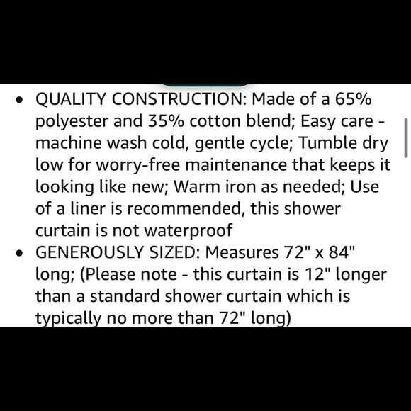 BLK Waffle Weave Rust resistant Shower curtain - Picture 7 of 9